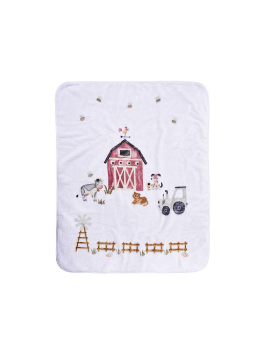 Das Home Decke Kinderbett Samt Weiß 110x140cm