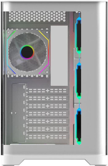 Aqirys Europa Gaming Midi Tower Computer Case with Side Window and ARGB Lighting White
