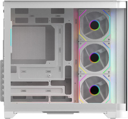 Aqirys Europa Gaming Midi Tower Computer Case with Side Window and ARGB Lighting White
