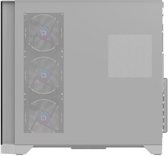 Aqirys Europa Gaming Midi Tower Computer Case with Side Window and ARGB Lighting White