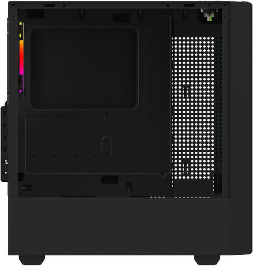 Aqirys Virgo Gaming Midi Tower Computer Case with Side Window and ARGB Lighting Black