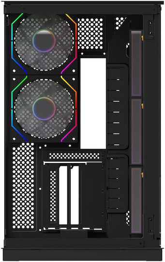Aqirys Janus Gaming Midi Tower Computer Case with Side Window and ARGB Lighting Black