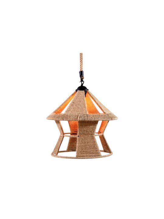 Boho Grid Pendant Light with E27 Socket 40x30cm
