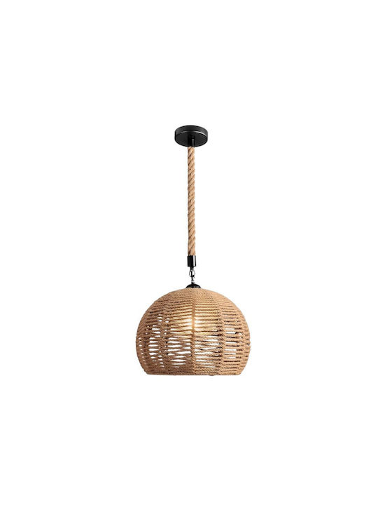 Boho Grid Pendant Light with E27 Socket 30x22cm