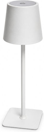 VenCore Metal Table Lamp LED with White Shade and Base