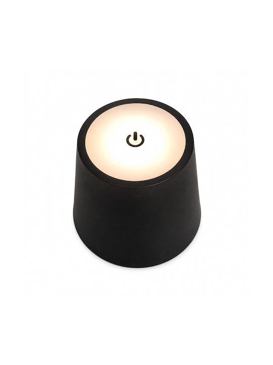 VenCore Metallisches Tischlampen LED mit Schwarzem Hut und Basis