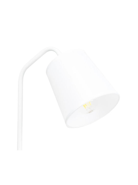 GloboStar Barnaby Wood Table Lamp for Socket E27 with White Shade and Beige Base