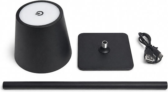 VenCore Metallisches Tischlampen LED mit Schwarzem Hut und Basis