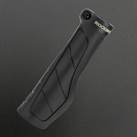 Rockbros Anatomic Bicycle Handlebar Grips In Black Colour 130mm Plastic