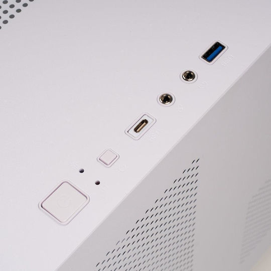 Spacer Aquarium Gaming Mini Tower Carcasă PC cu Deschidere Laterală și Iluminare ARGB Albă