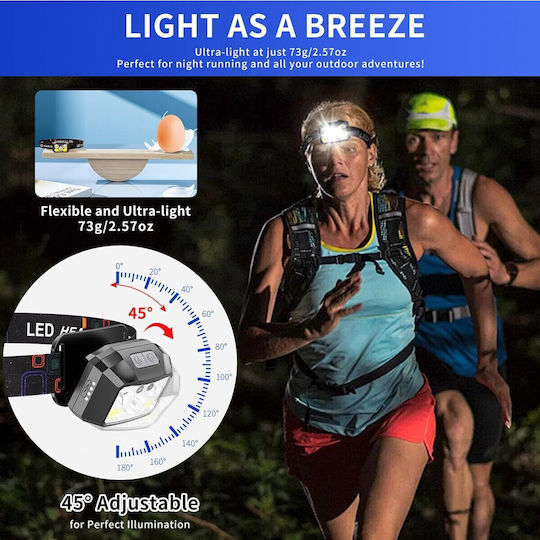 VenCore Rechargeable Headlamp LED IPX4 with Maximum Brightness 400lm White