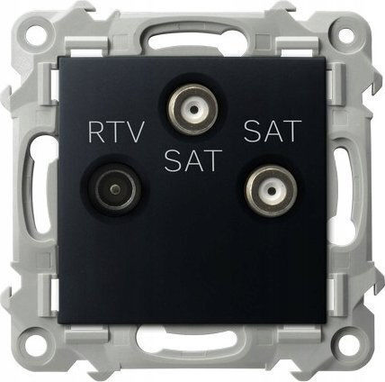 Saphir Rtv-sat Socket Two Sat Outputs Black Metallic Gpa-z2s M 33