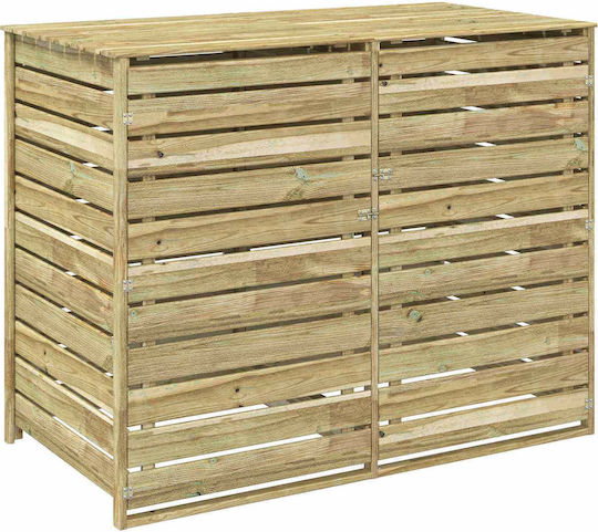 vidaXL Waste Bin Storage with Wheels 2 Bins 240 L