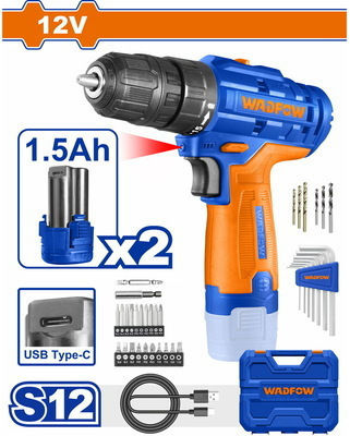 Wadfow WCDS525 Percussive Drill Driver Battery 12V 2x1.5Ah