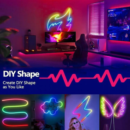 VenCore Waterproof Smart LED Strip Wi-Fi RGBIC Light 5m with Power Supply