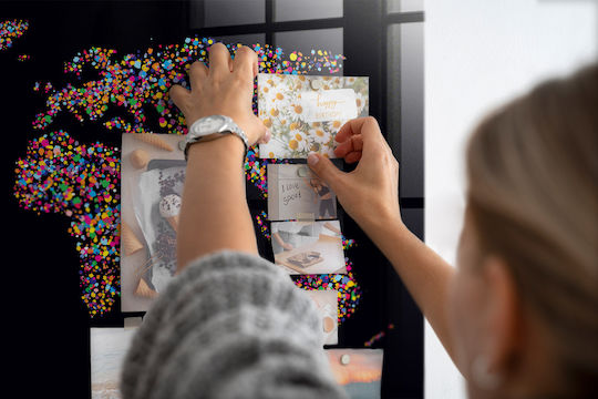 Magnetische Pinnwand Weltkarte Gefertigt Punkte Mit Magnet 100x70