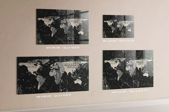 Tablă Magnetică Harta Lumii Dollar Un Magnet 120x60