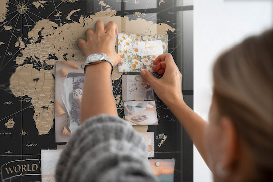 Magnetic Board Old World Map One Magnet 120x60