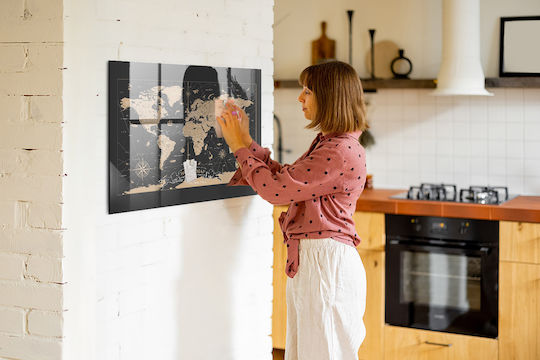 Magnetic Board Old World Map One Magnet 100x70