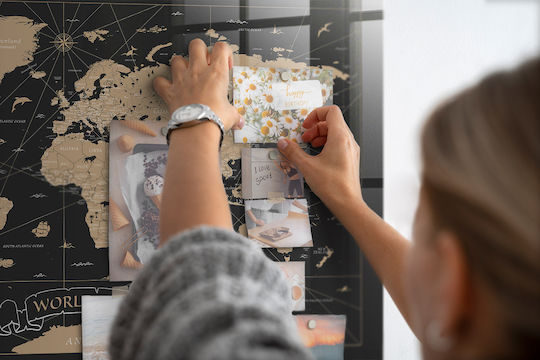 Magnetic Board Old World Map One Magnet 100x70