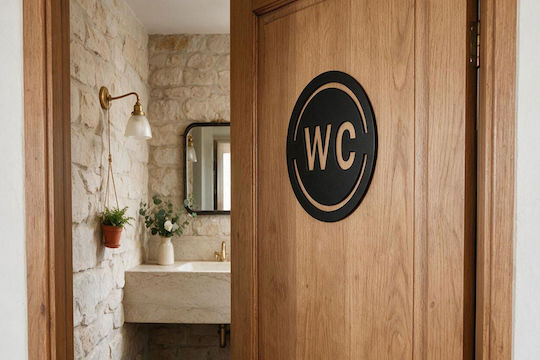 Μεταλλική Πινακίδα Σήμανσης Wc – Premium Design
