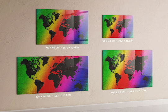 Magnetic Board World Map One Magnet 120x60