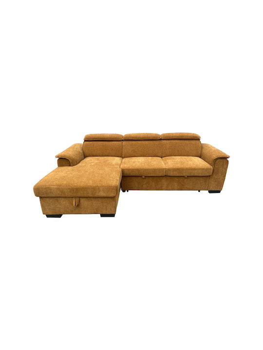 Corner Couch Bed with Right Corner Camel 251x168x82 cm