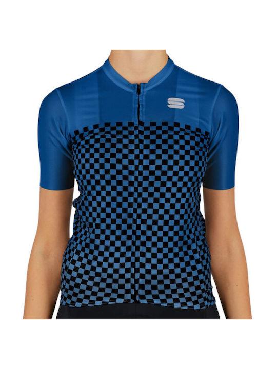 Sportful Tricou De Ciclism Pentru Femei Cu Mâneci Scurte Albastru