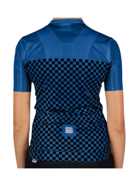 Sportful Tricou De Ciclism Pentru Femei Cu Mâneci Scurte Albastru