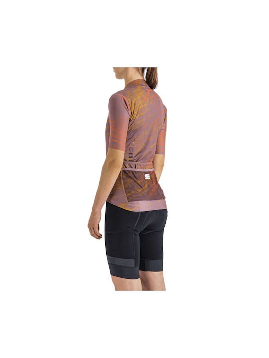 Sportful Tricou De Ciclism Pentru Femei Cu Mâneci Scurte Violet