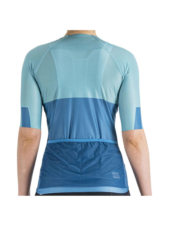 Sportful Tricou De Ciclism Pentru Femei Cu Mâneci Scurte Albastru