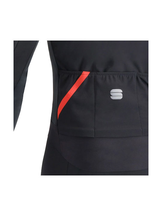 Sportful Tricou De Ciclism Pentru Bărbați Mânecă Lungă Negru