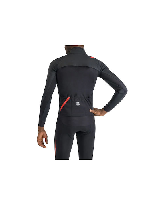 Sportful Tricou De Ciclism Pentru Bărbați Mânecă Lungă Negru