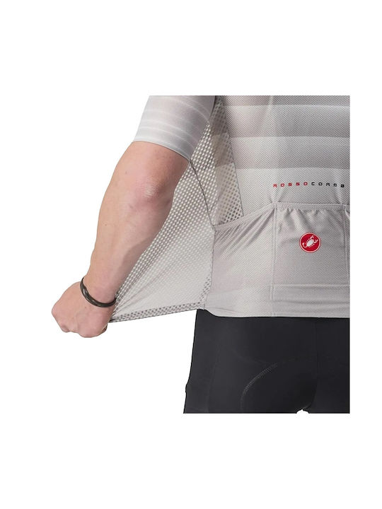 Castelli Tricou De Ciclism Pentru Bărbați Cu Mâneci Scurte Gri