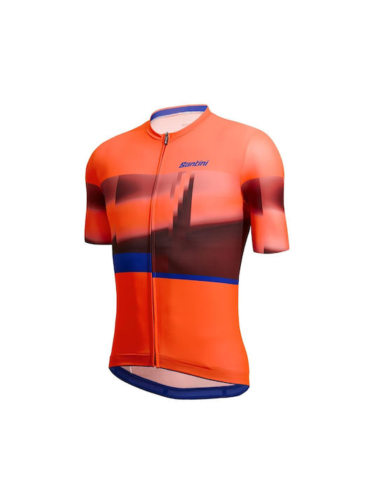 Santini Tricou De Ciclism Pentru Bărbați Mâneci Scurte Road Bike Portocaliu