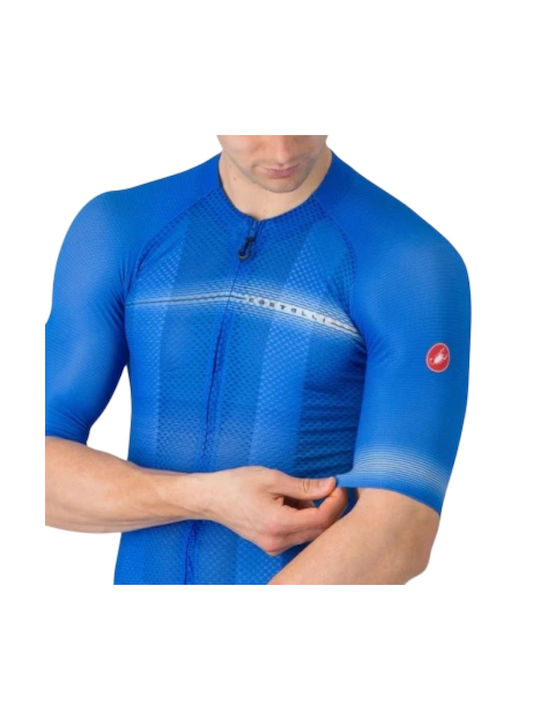 Castelli Tricou De Ciclism Pentru Bărbați Cu Mâneci Scurte Albastru