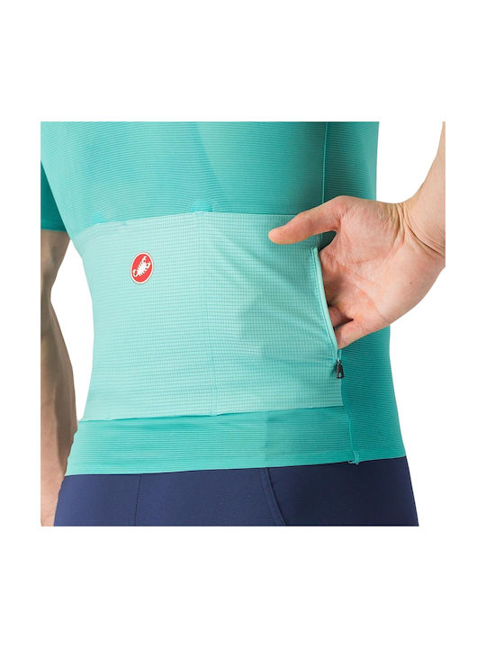 Castelli Tricou De Ciclism Pentru Bărbați Cu Mâneci Scurte Verde