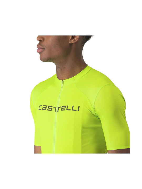 Castelli Tricou De Ciclism Pentru Bărbați Cu Mâneci Scurte Galben