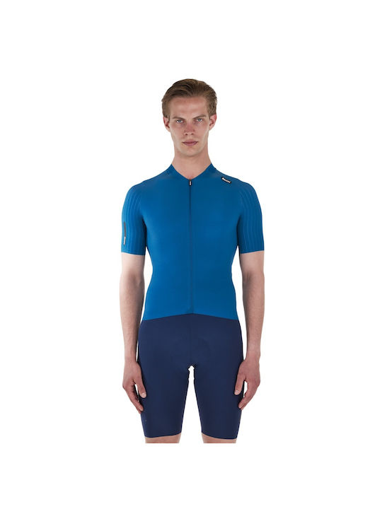 Santini Tricou De Ciclism Cu Mâneci Scurte Pentru Bărbați Albastru