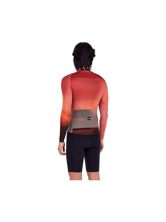 Santini Lange Ärmel Fahrradtrikot Rote Damen