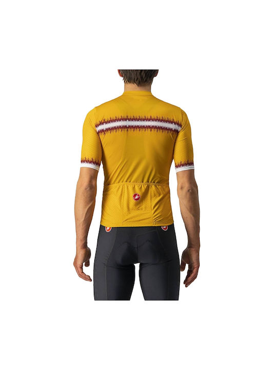 Castelli Tricou De Ciclism Pentru Bărbați Mâneci Scurte Galben