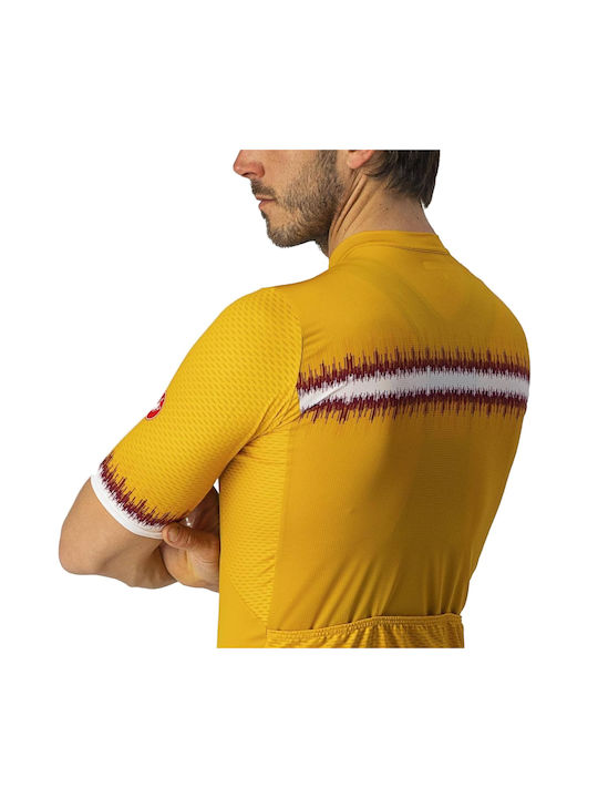 Castelli Tricou De Ciclism Pentru Bărbați Mâneci Scurte Galben