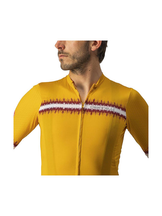 Castelli Tricou De Ciclism Pentru Bărbați Mâneci Scurte Galben