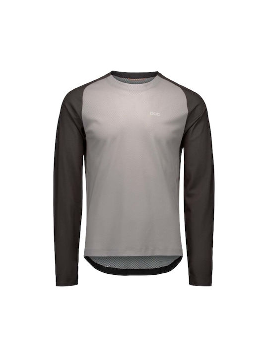 Poc Tricou De Ciclism Pentru Bărbați Cu Mâneci Lungi Gri