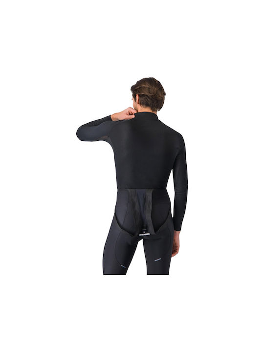 Castelli Tricou De Ciclism Pentru Bărbați Mânecă Lungă Negru