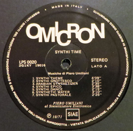 Piero Umiliani Synthi Time Vinyl Cd