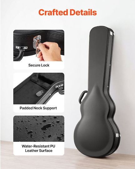 Vevor Waterproof Padded Electric Guitar Suitcase Black