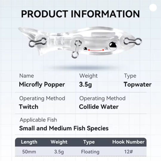 Kingdom Popper Momeli Artificiale Plutitoare 5cm 3.5g M12