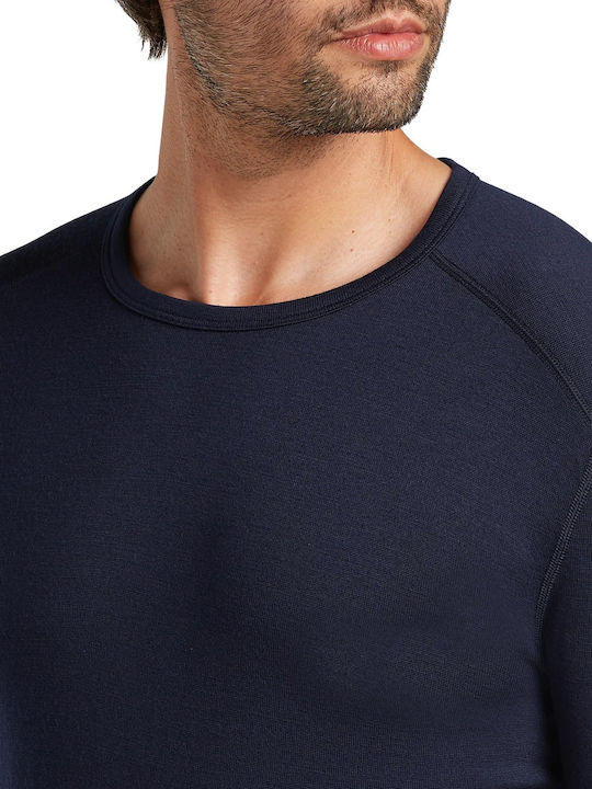 Icebreaker Cămașă Termică Cu Mâneci Lungi Pentru Bărbați Albastră