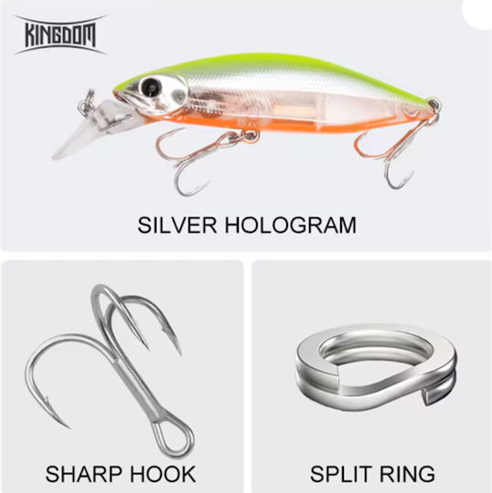 Kingdom Slow Sinking Pencil Noise Artificial Bait Minnow 7cm 12g 002
